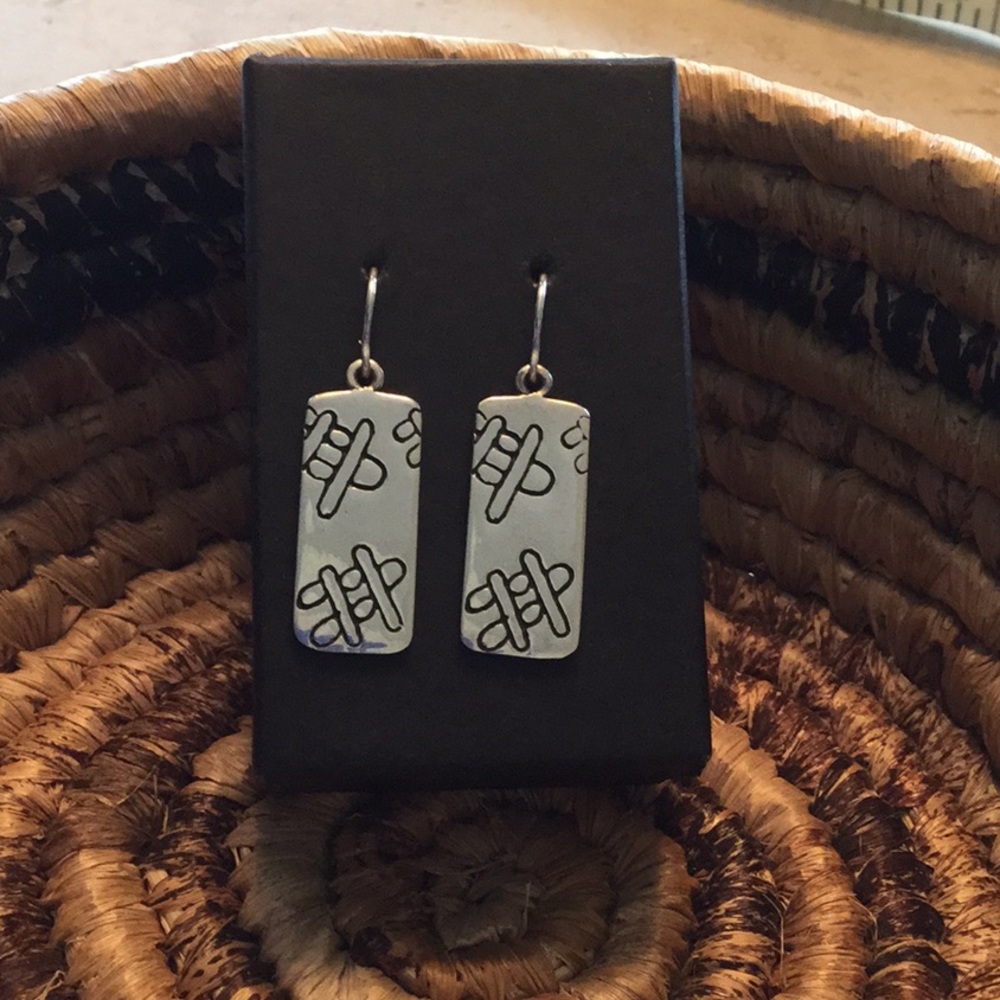 Northwest Native American made silver earrings